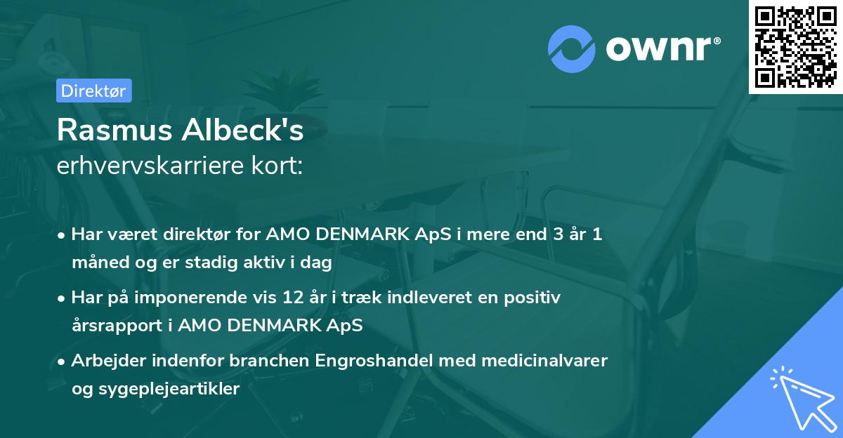 Rasmus Albeck's erhvervskarriere kort