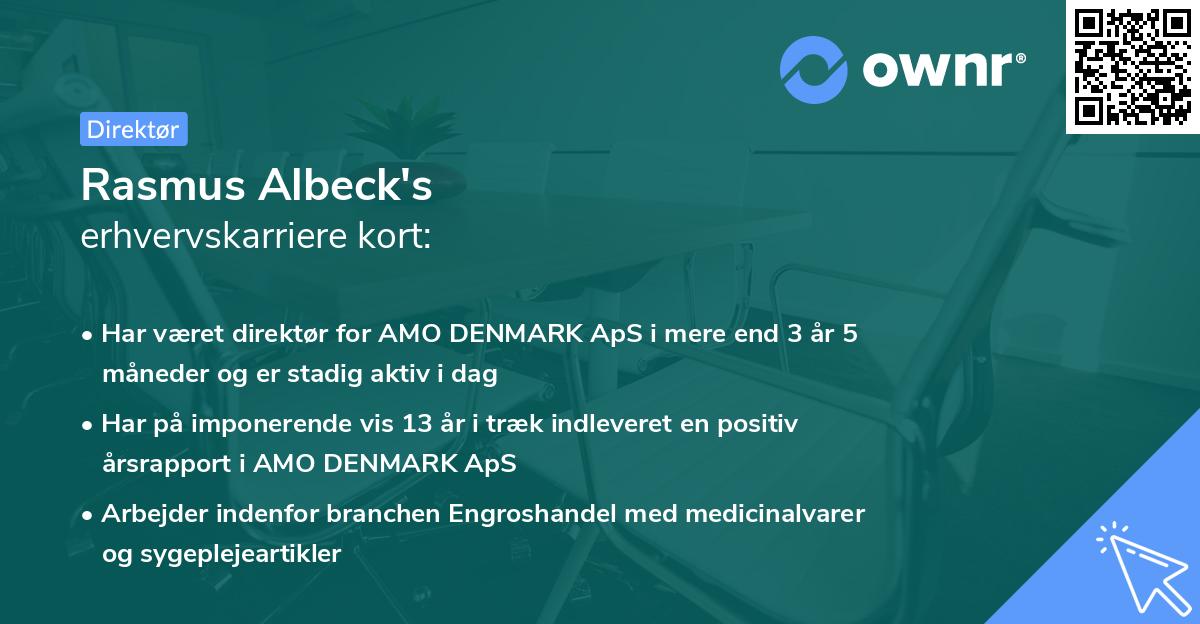 Rasmus Albeck's erhvervskarriere kort
