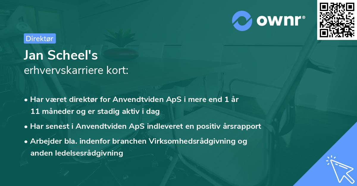 Jan Scheel's erhvervskarriere kort