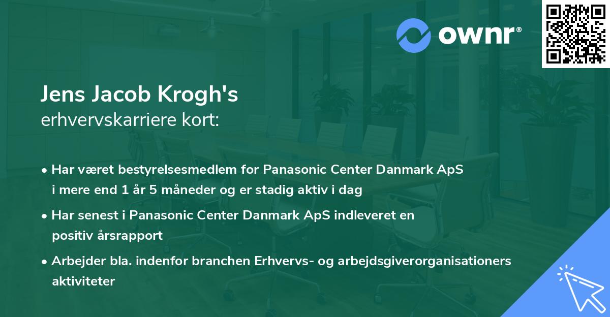 Jens Jacob Krogh's erhvervskarriere kort