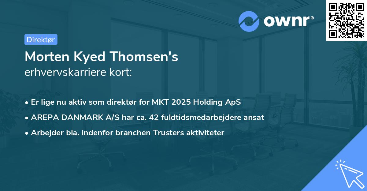 Morten Kyed Thomsen's erhvervskarriere kort