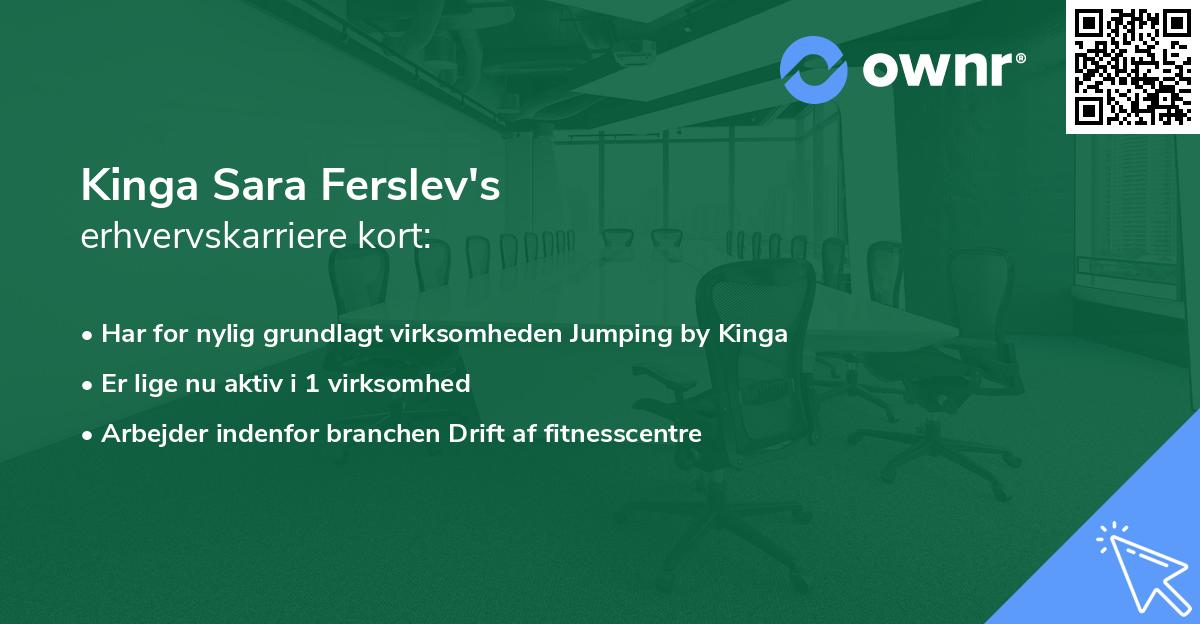 Kinga Sara Ferslev's erhvervskarriere kort