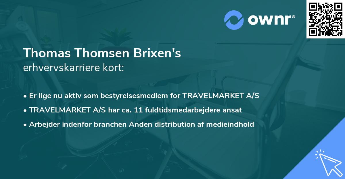 Thomas Thomsen Brixen's erhvervskarriere kort