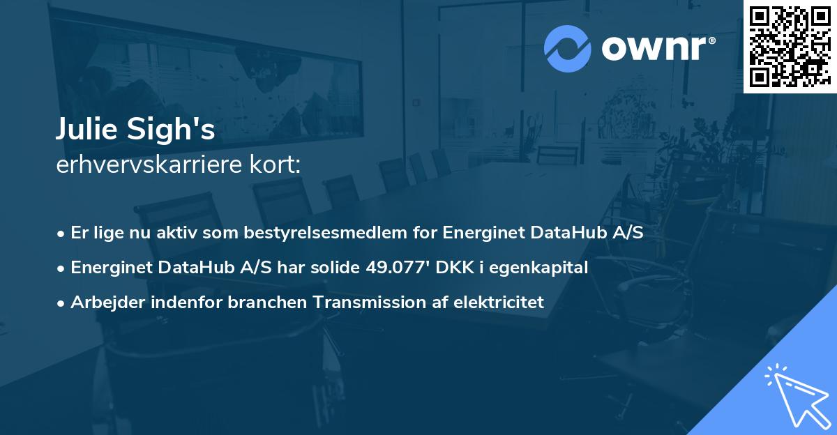 Julie Sigh's erhvervskarriere kort