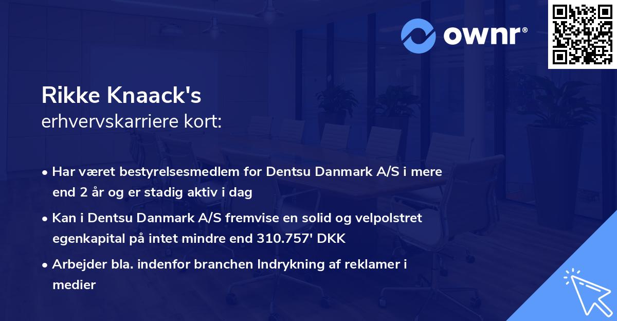 Rikke Knaack's erhvervskarriere kort