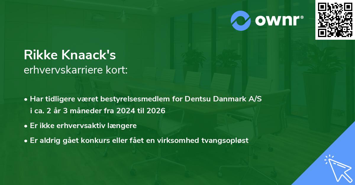 Rikke Knaack's erhvervskarriere kort
