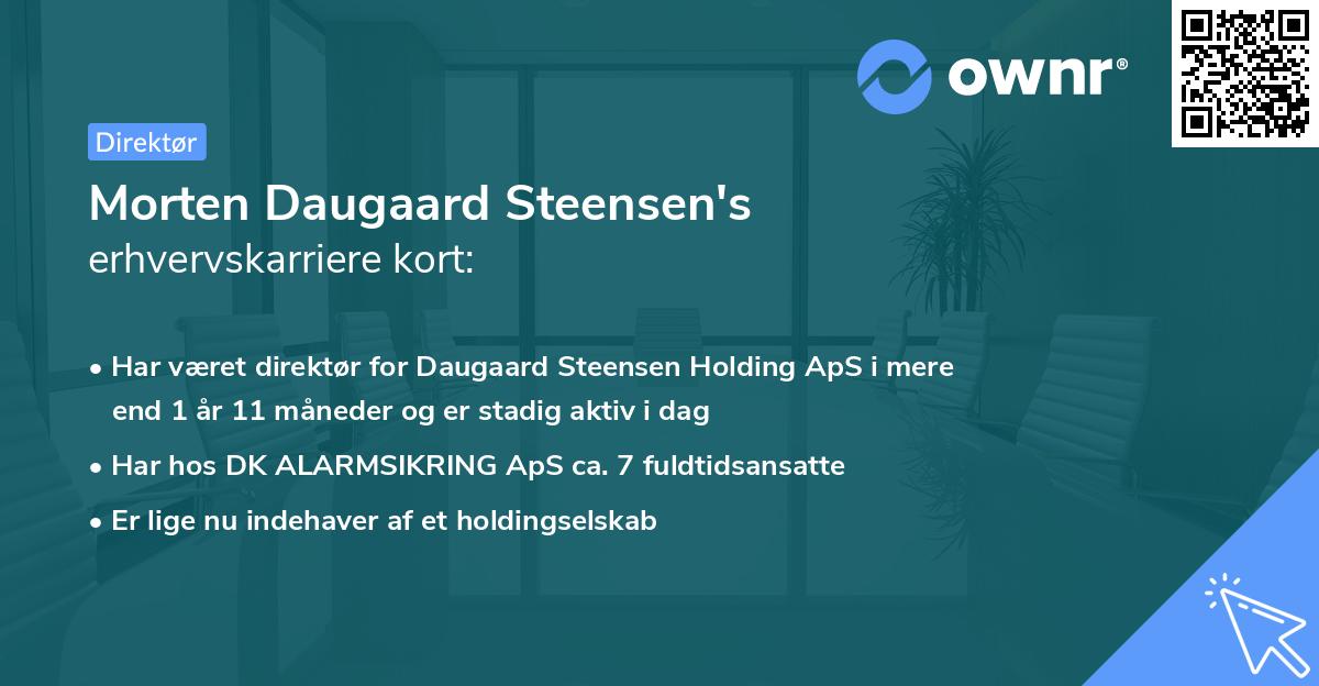 Morten Daugaard Steensen's erhvervskarriere kort