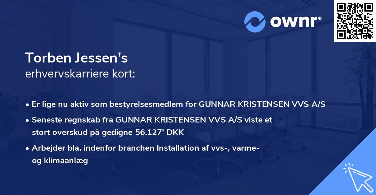 Torben Jessen's erhvervskarriere kort