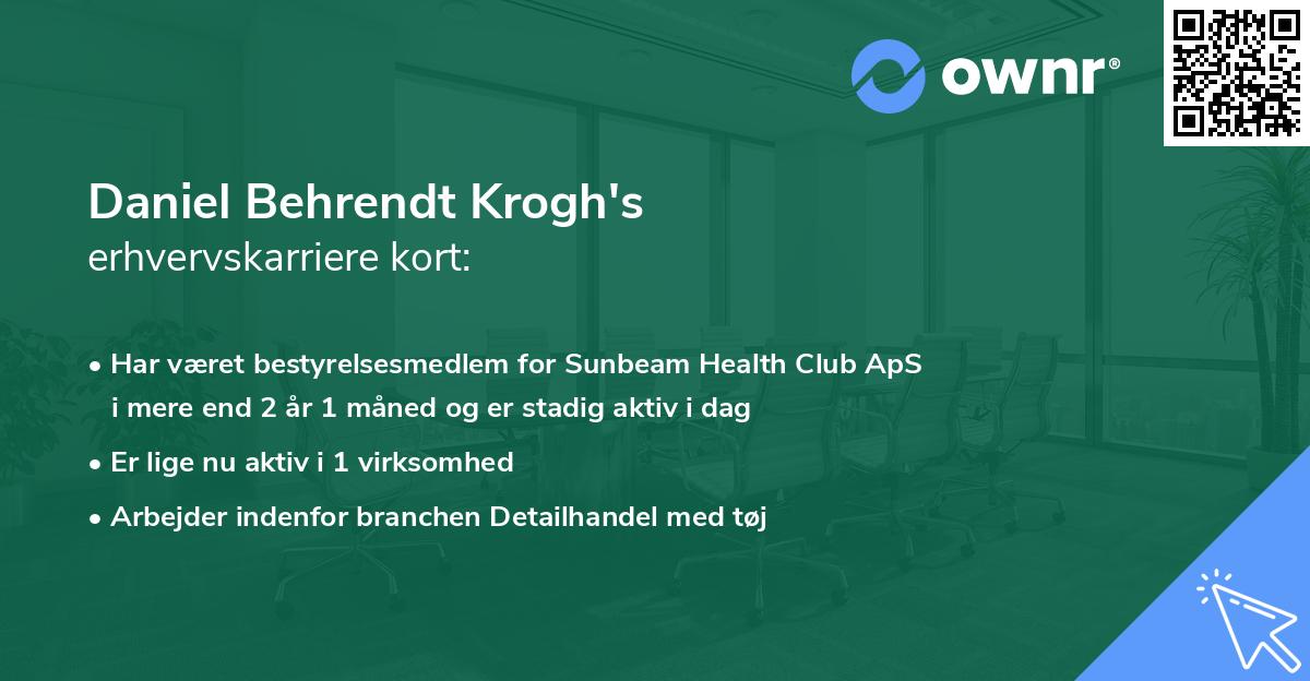 Daniel Behrendt Krogh's erhvervskarriere kort