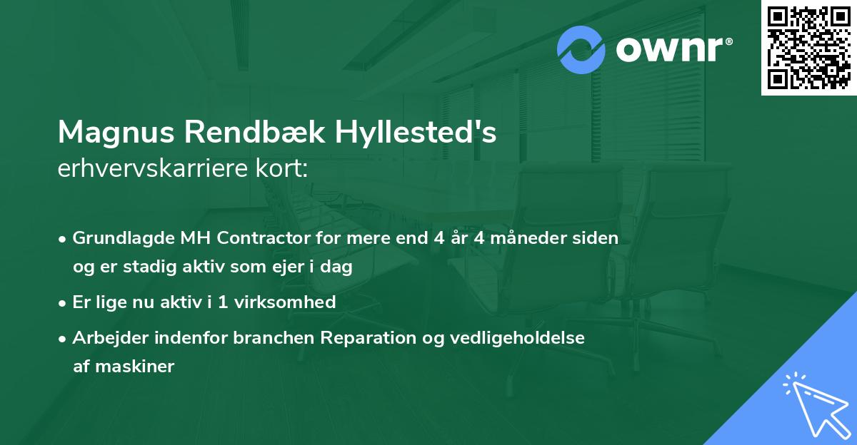 Magnus Rendbæk Hyllested's erhvervskarriere kort