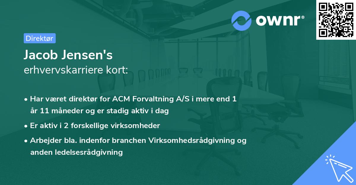Jacob Jensen's erhvervskarriere kort
