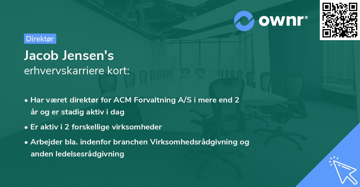 Jacob Jensen's erhvervskarriere kort