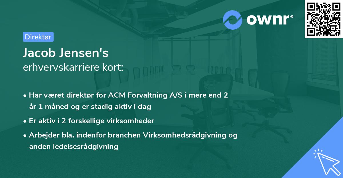 Jacob Jensen's erhvervskarriere kort