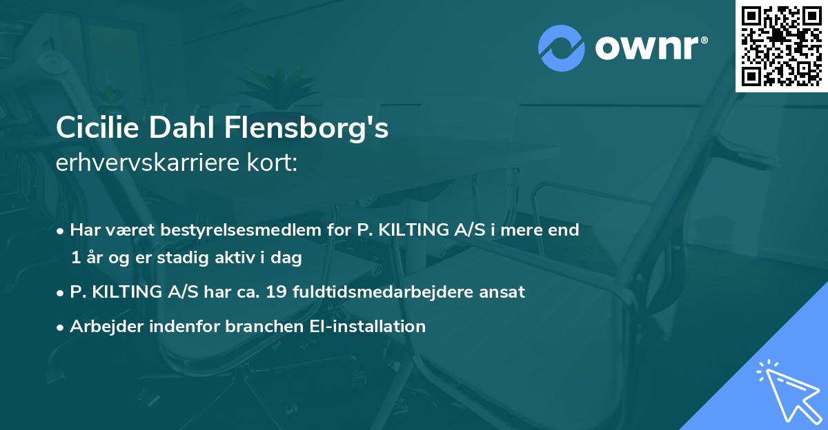 Cicilie Dahl Flensborg's erhvervskarriere kort