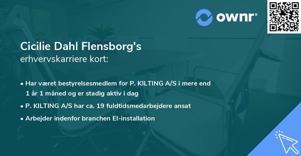 Cicilie Dahl Flensborg's erhvervskarriere kort
