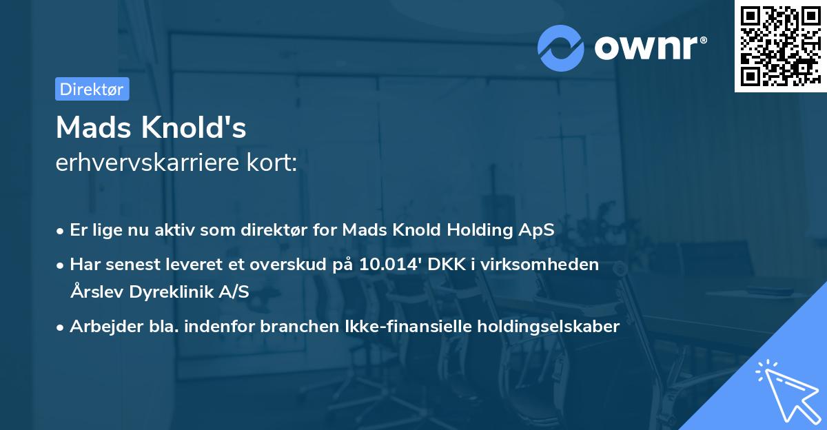 Mads Knold's erhvervskarriere kort