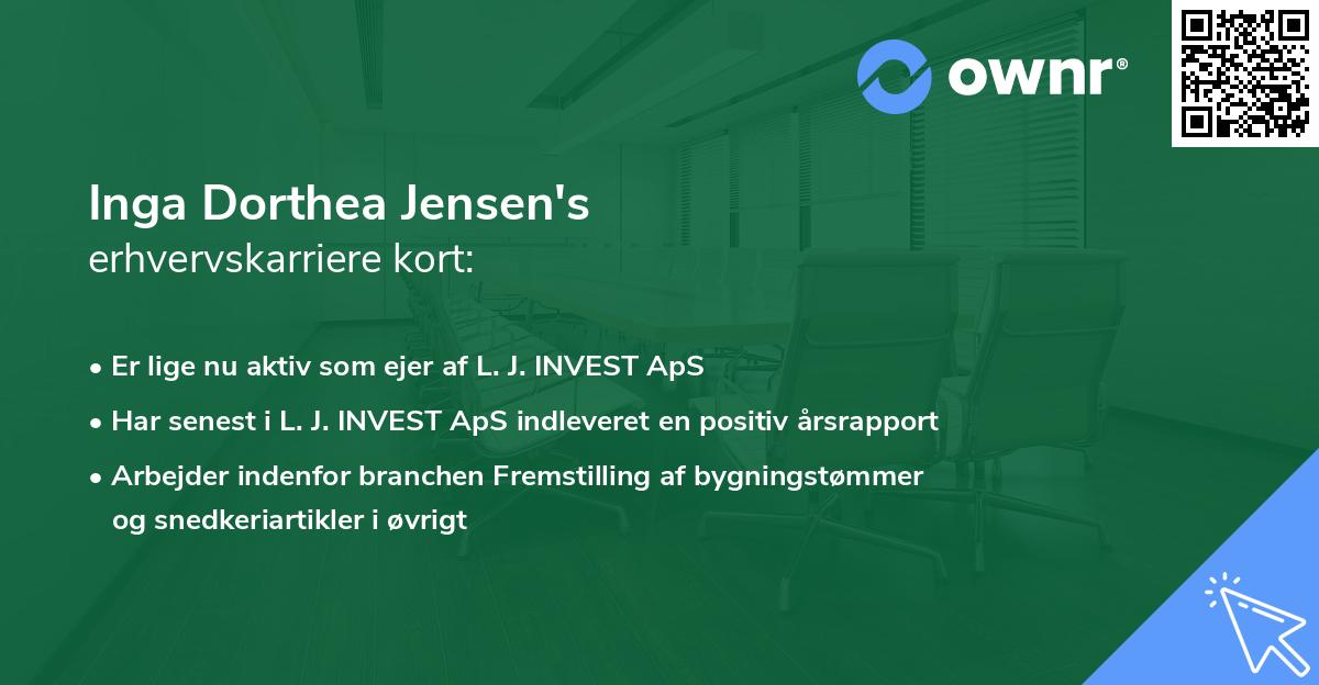 Inga Dorthea Jensen's erhvervskarriere kort