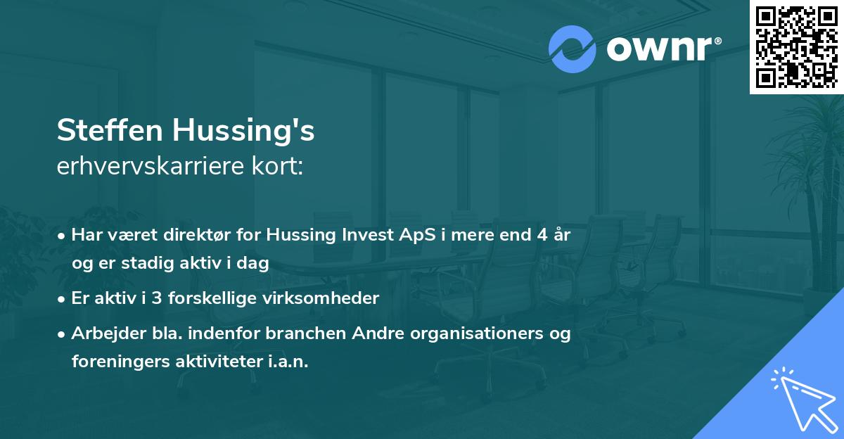 Steffen Hussing's erhvervskarriere kort