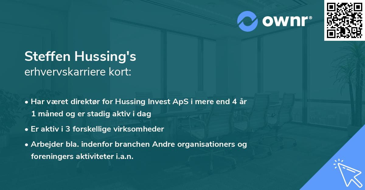 Steffen Hussing's erhvervskarriere kort