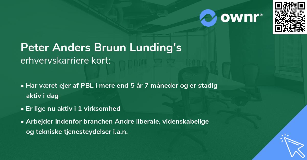 Peter Anders Bruun Lunding's erhvervskarriere kort