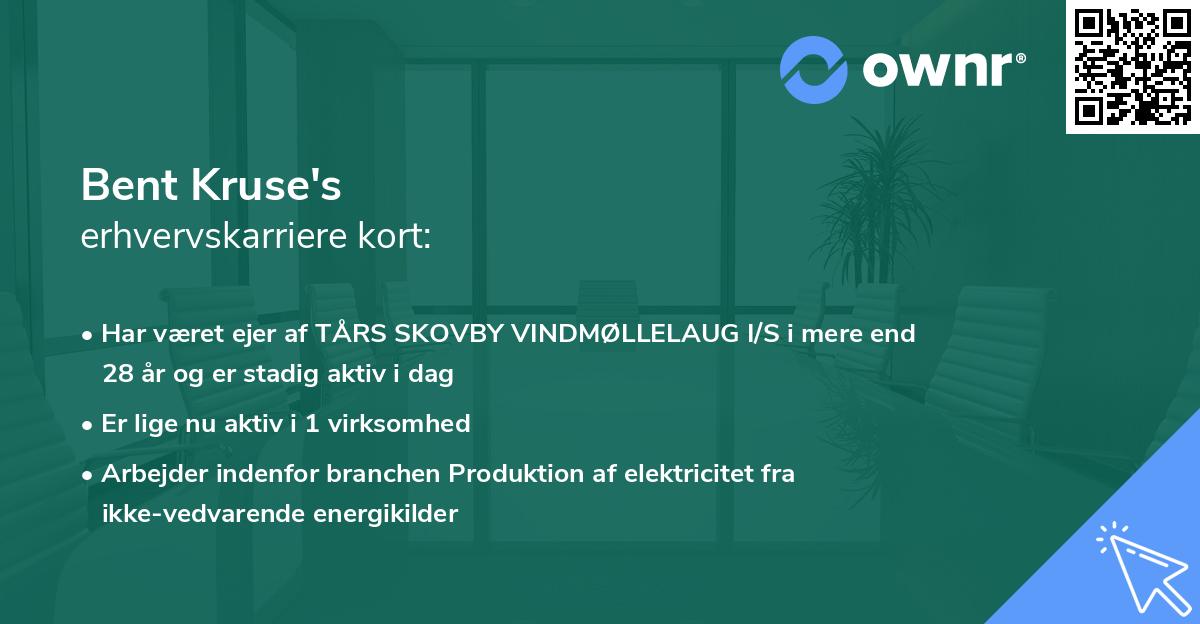 Bent Kruse's erhvervskarriere kort