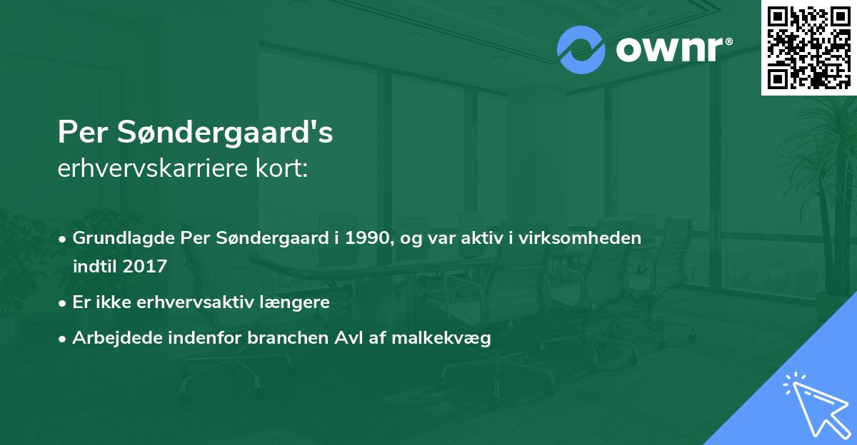 Per Søndergaard's erhvervskarriere kort