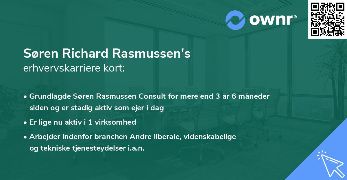 Søren Richard Rasmussen's erhvervskarriere kort