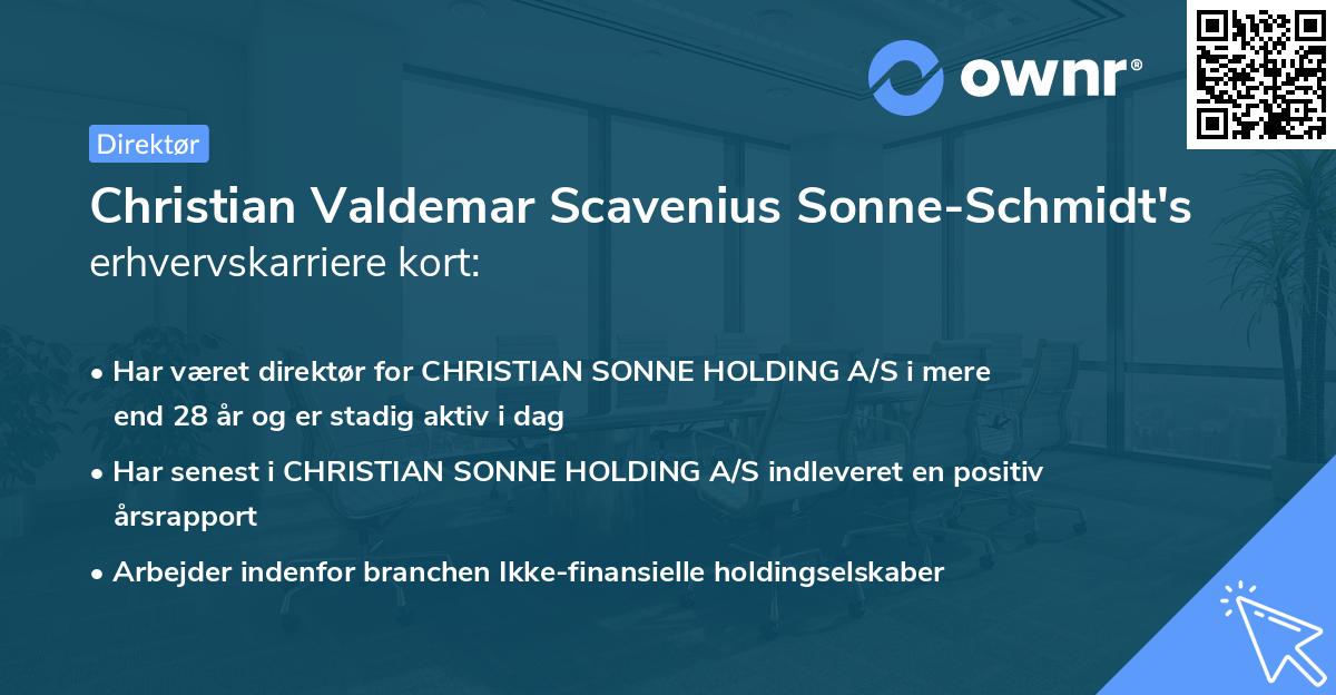 Christian Valdemar Scavenius Sonne-Schmidt's erhvervskarriere kort