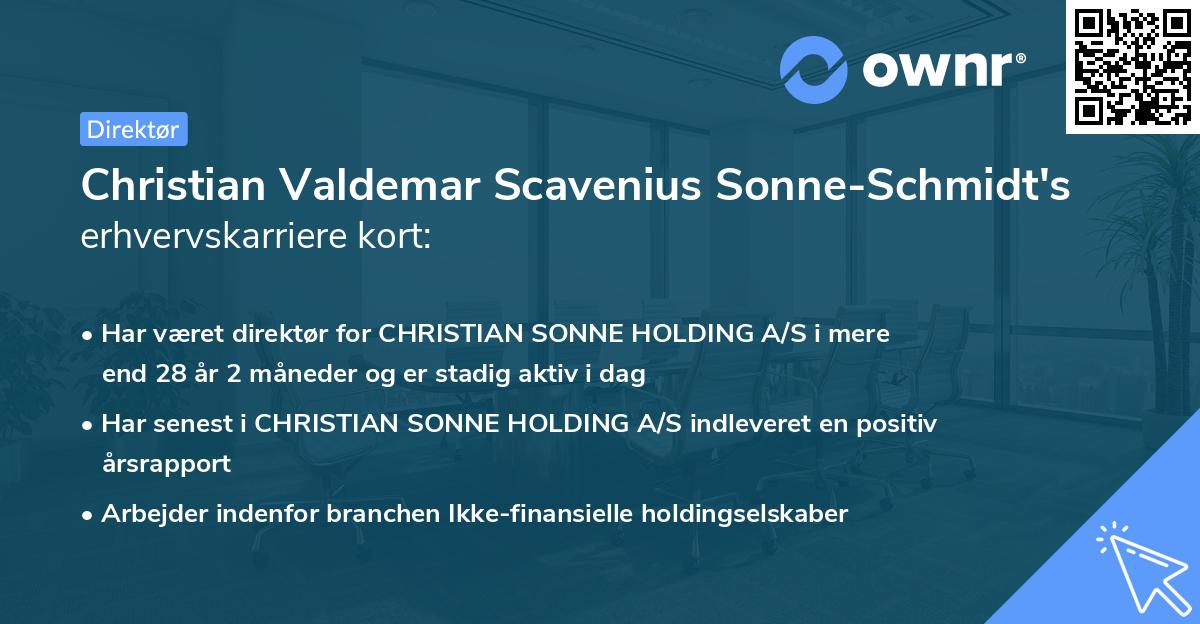 Christian Valdemar Scavenius Sonne-Schmidt's erhvervskarriere kort