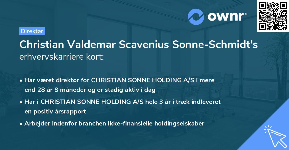 Christian Valdemar Scavenius Sonne-Schmidt's erhvervskarriere kort