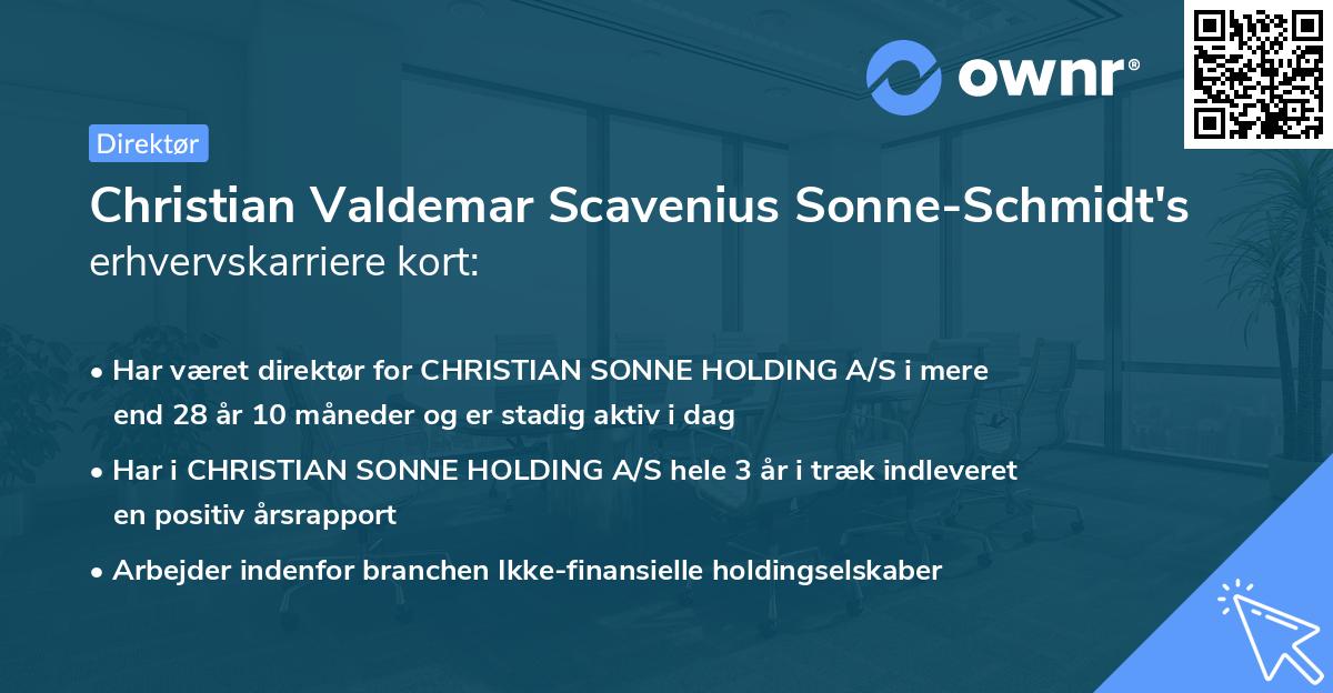 Christian Valdemar Scavenius Sonne-Schmidt's erhvervskarriere kort