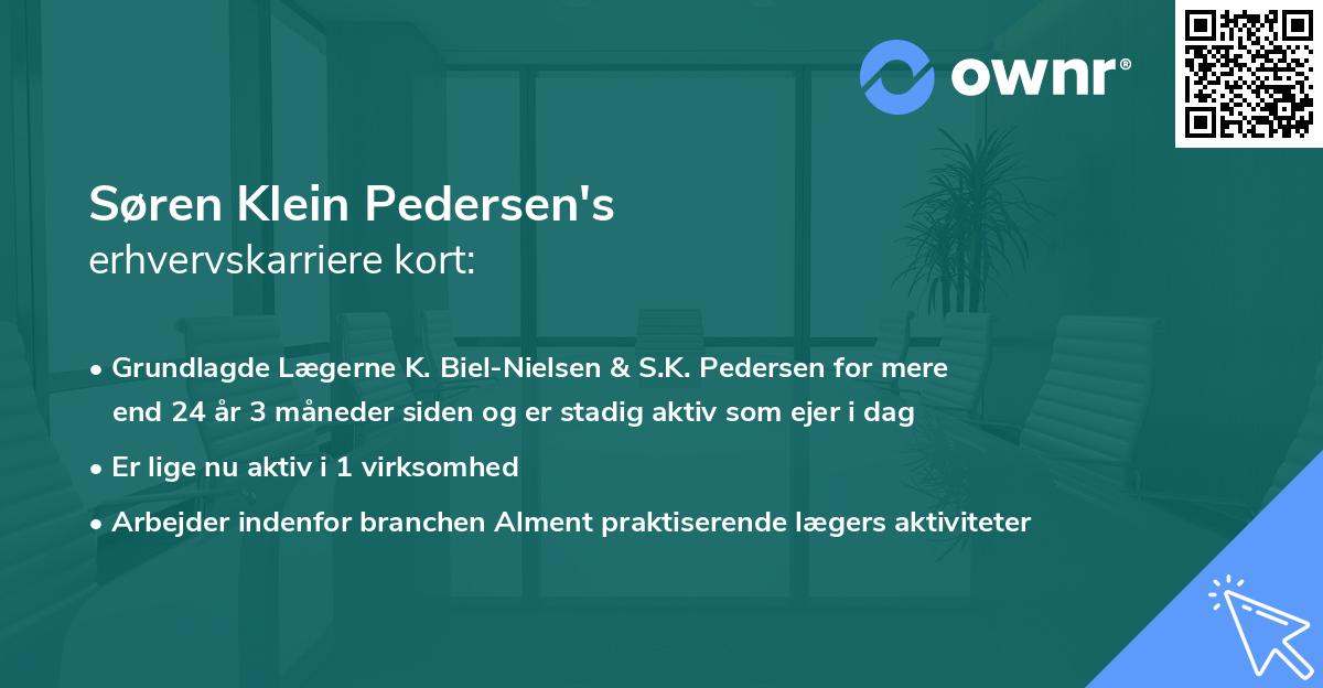 Søren Klein Pedersen's erhvervskarriere kort