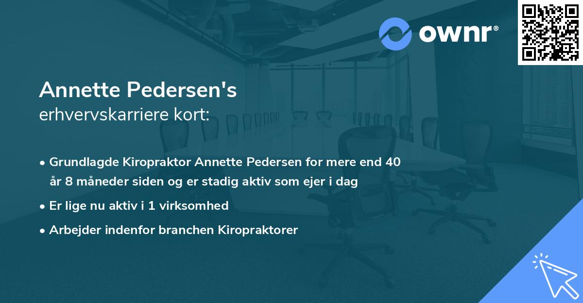 Annette Pedersen's erhvervskarriere kort