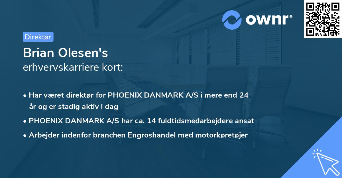Brian Olesen's erhvervskarriere kort