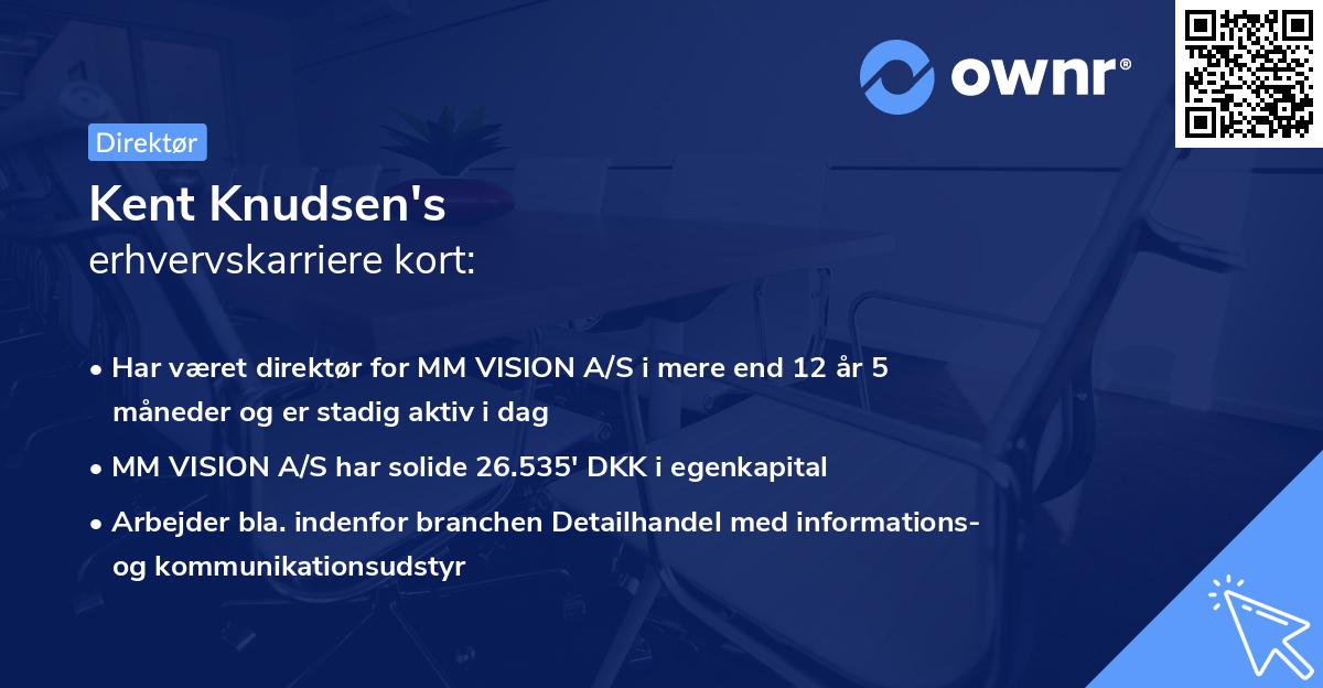 Kent Knudsen's erhvervskarriere kort