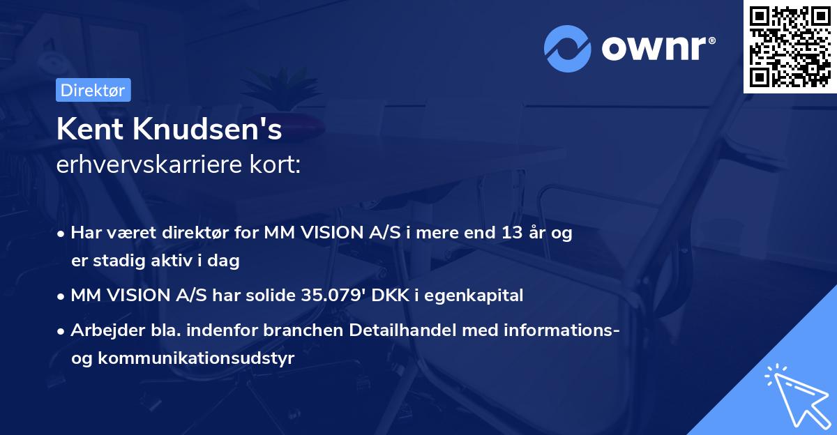 Kent Knudsen's erhvervskarriere kort