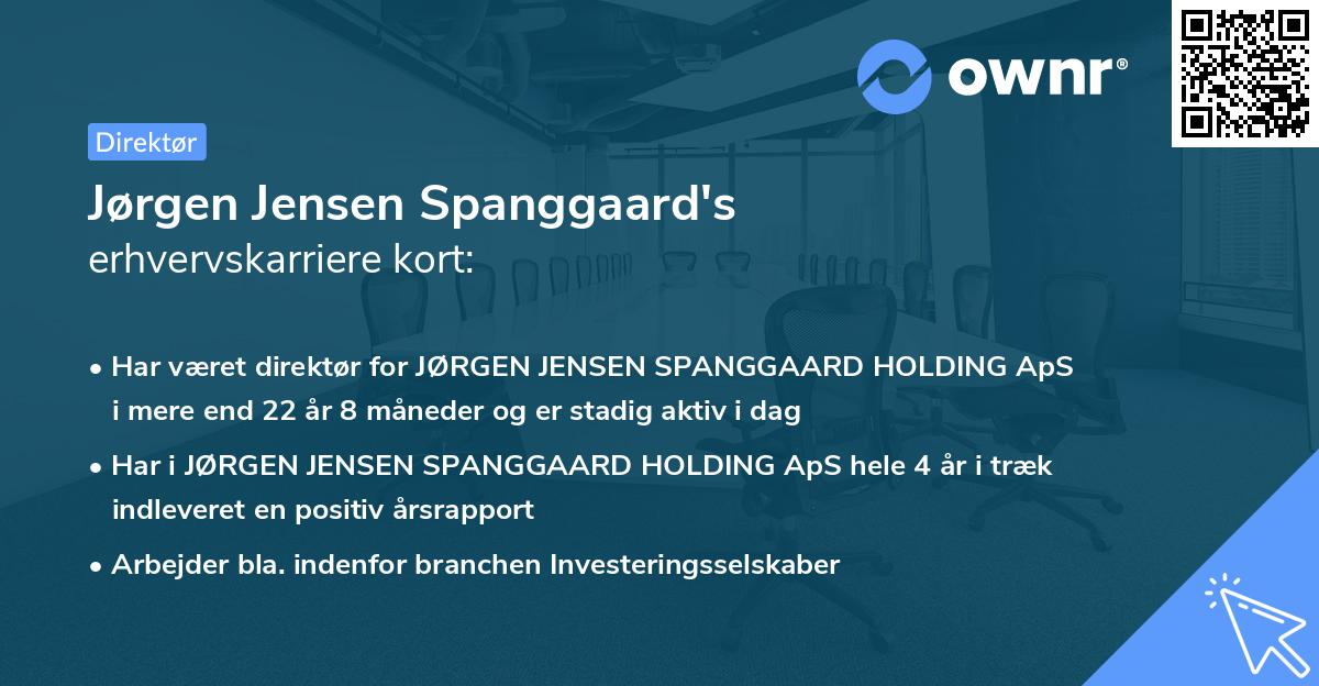 Jørgen Jensen Spanggaard's erhvervskarriere kort