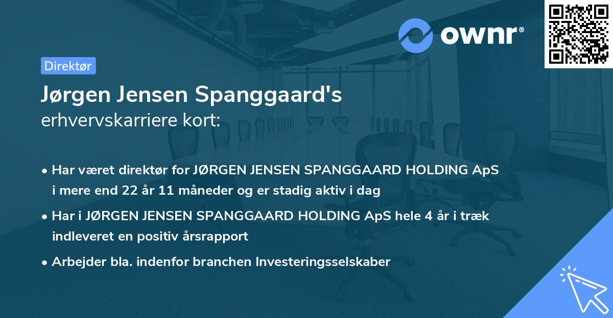 Jørgen Jensen Spanggaard's erhvervskarriere kort