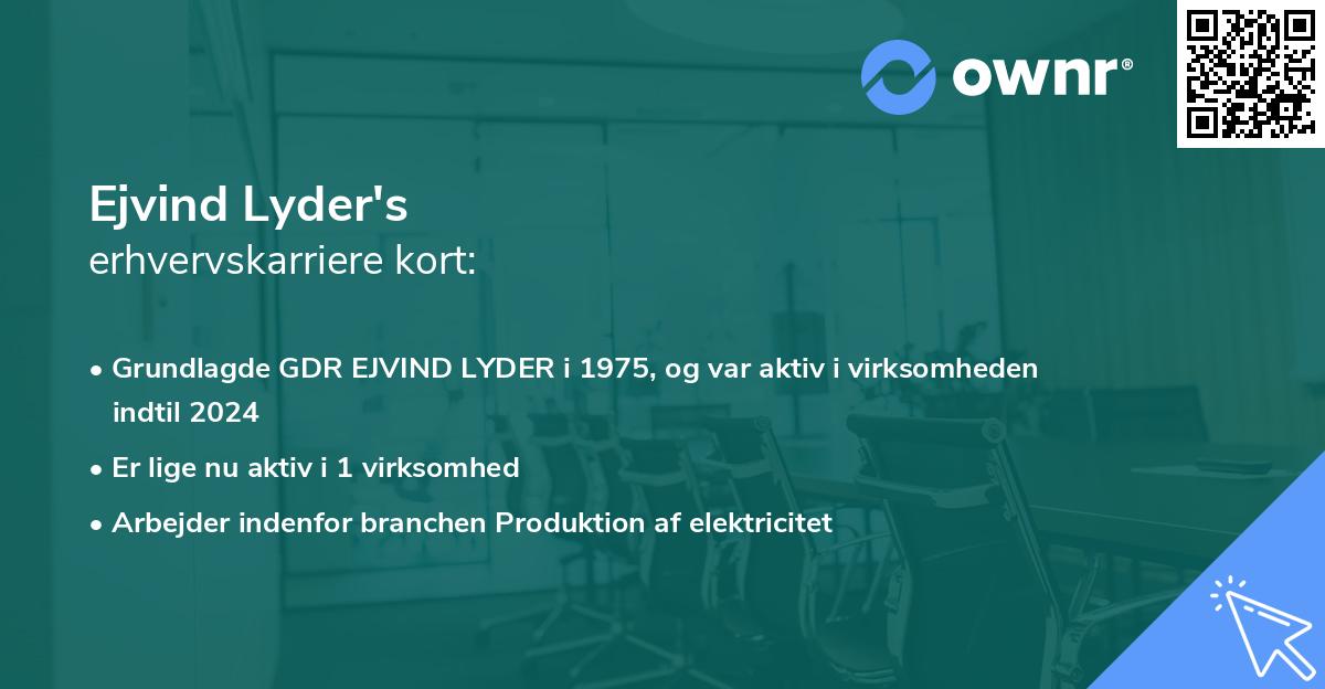 Ejvind Lyder's erhvervskarriere kort