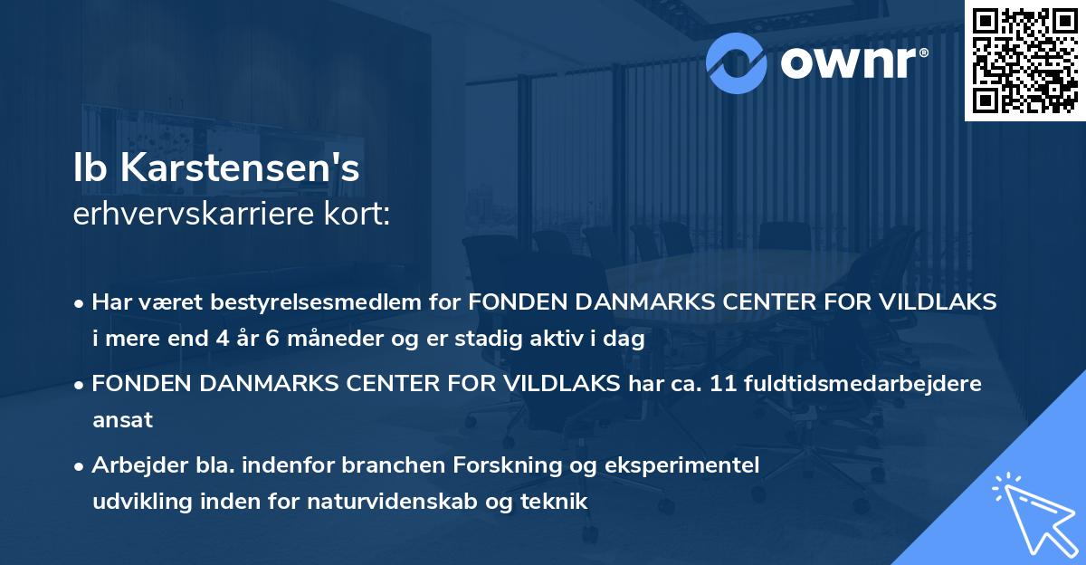 Ib Karstensen's erhvervskarriere kort