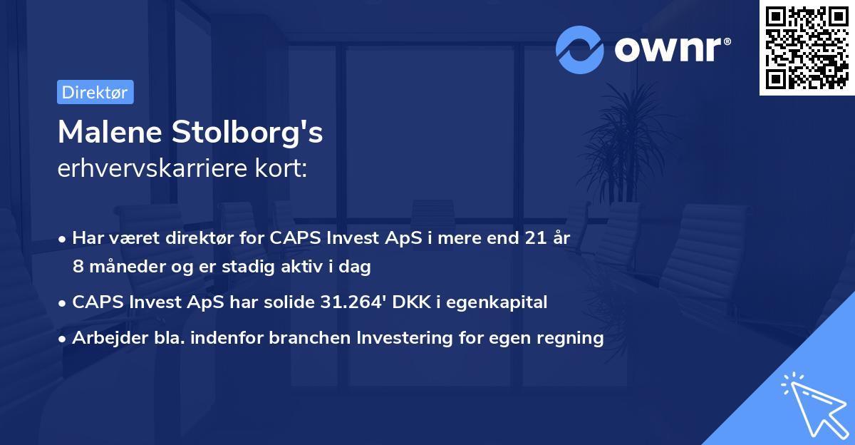 Malene Stolborg's erhvervskarriere kort