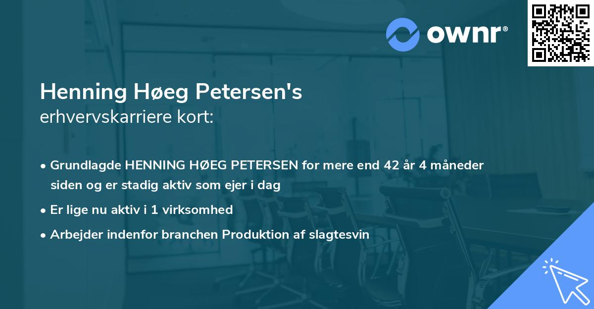 Henning Høeg Petersen's erhvervskarriere kort