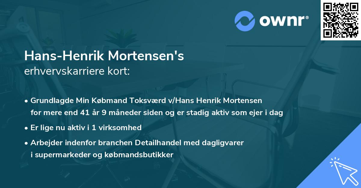 Hans-Henrik Mortensen's erhvervskarriere kort