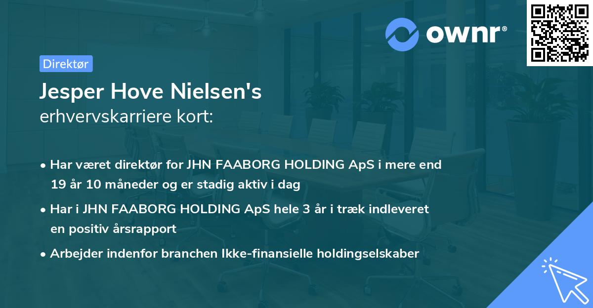 Jesper Hove Nielsen's erhvervskarriere kort