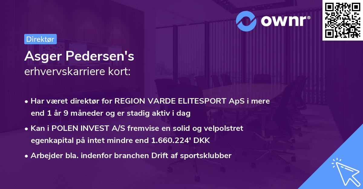 Asger Pedersen's erhvervskarriere kort