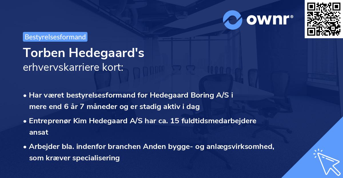Torben Hedegaard's erhvervskarriere kort
