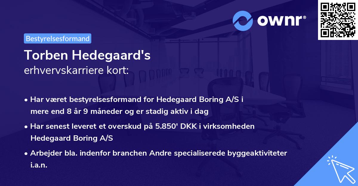 Torben Hedegaard's erhvervskarriere kort