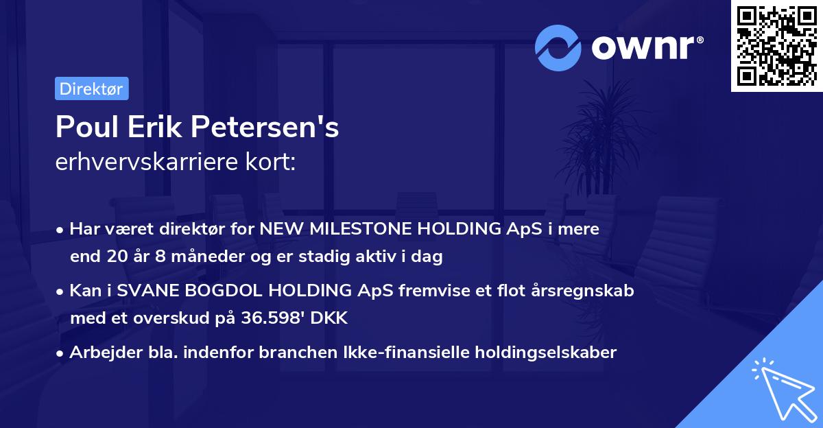 Poul Erik Petersen's erhvervskarriere kort