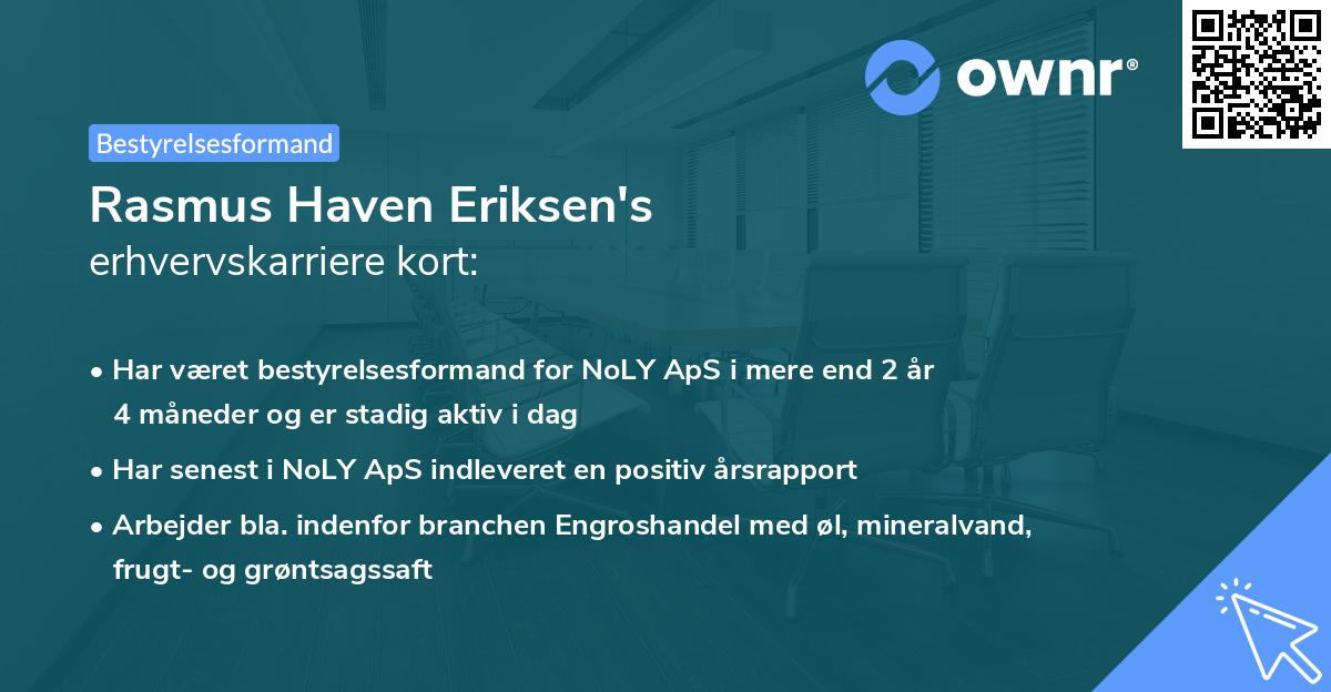 Rasmus Haven Eriksen's erhvervskarriere kort