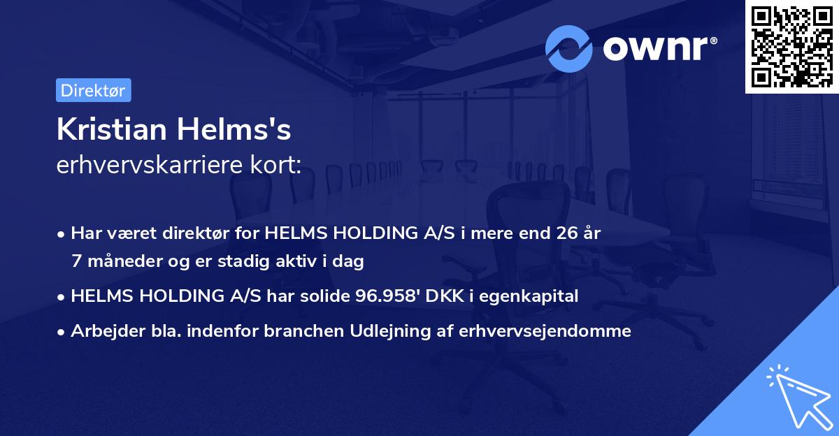 Kristian Helms's erhvervskarriere kort